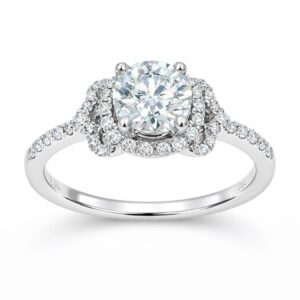 Center of My World - Diamond Halo Ring (GIA Certified 1 1/3cttw)