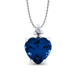 Heart Lab Sapphire Necklace (2cttw)