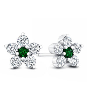 Diamond Emerald Earrings (1/3cttw)