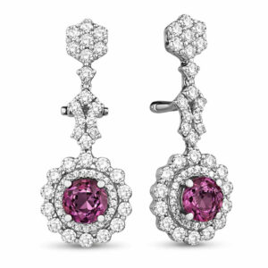 Diamond and Pink Sapphire Dangle Earrings (5cttw)
