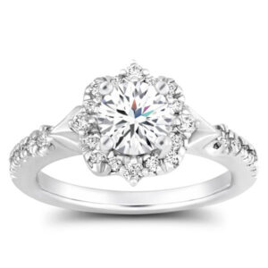 Lab Diamond Halo Semi Mount (1/4cttw)