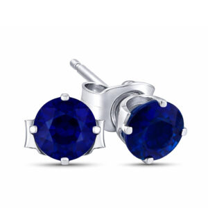 Lab Sapphire Stud Earrings (2/5cttw - 1 1/5cttw)
