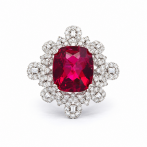 Pink Tourmaline Ring in 18K Gold (10cttw)