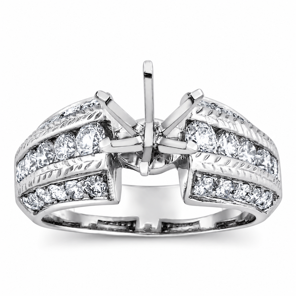 White gold engagement ring setting for Cyber Monday jewelry deals