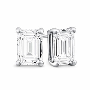 Square Emerald Diamond Studs H/I VS2 (EGL Certified 1cttw)
