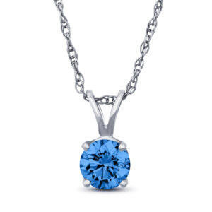 1/2ct Lab Blue Diamond Solitaire Necklace