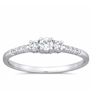 Lab Three Stone Diamond Ring (1/2cttw)