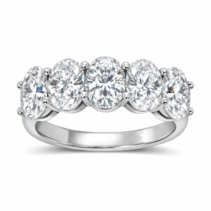 5-Stone Oval Lab Diamond Anniversary Band (2cttw)