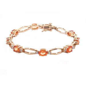 Oval Diamond and Garnet Bracelet (9 3/4cttw)