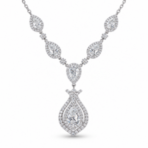 Pear and Round Lab Diamond Necklace (IGI Certified 8.15cttw)