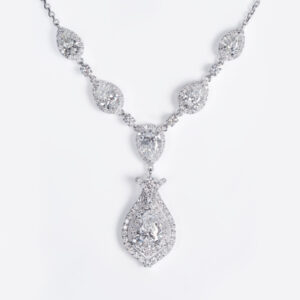 Pear and Round Lab Diamond Necklace (IGI Certified 8.15cttw)