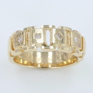 1/5 Carat Bezel Set Gents Ring in 14k Gold