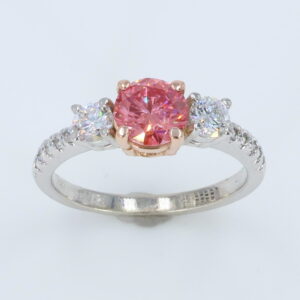 1.52ct Pink Enhanced Lab Diamond Ring in 10k Gold
