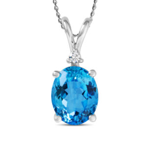 Diamond & Topaz Pendant (3cttw)