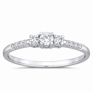 Lab Three Stone Diamond Ring (1/2cttw)