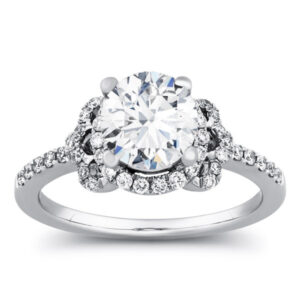 Diamond Halo Engagement Ring (GIA Certified 1 1/3cttw)