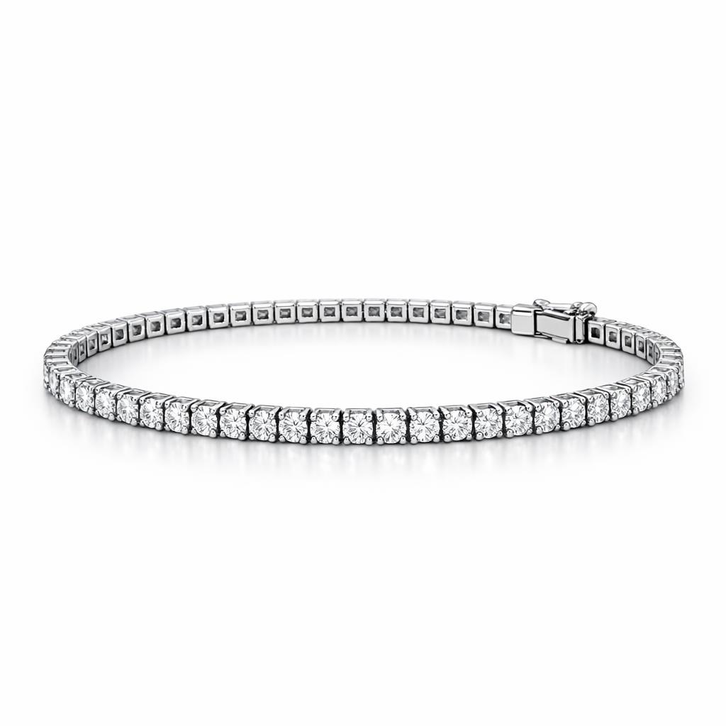 【4℃】✨diamond✨ pt850✨ bracelet ✨<No.2628> Natural Diamond Tennis Bracelet (4cttw) - Jewelry Exchange