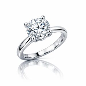 1ct Lab Diamond Solitaire Ring in Silver