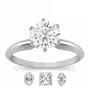 Natural Diamond Solitaire Ring (1cttw)
