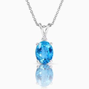 Lab Diamond & Topaz Pendant (5cttw)