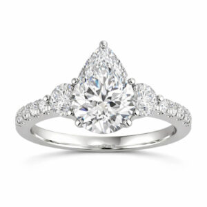 Pear Diamond Three Stone Ring (GIA Certified 2 1/2cttw)