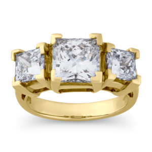Princess Three Stone Lab Diamond Ring (Certified 5cttw)