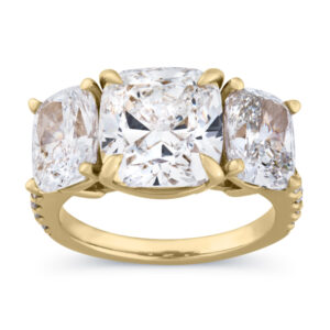 Cushion Three Stone Lab Diamond Ring (Certified 9 1/2cttw)