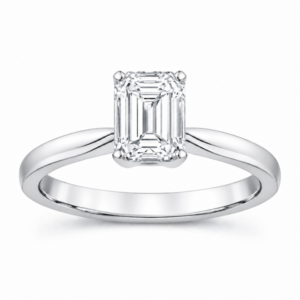 Emerald Lab Diamond Solitaire Ring (Certified 2cttw)