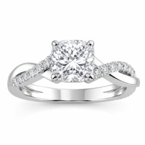 Cushion Diamond Twist Ring (GIA Certified 1 1/4cttw)