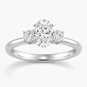 Oval Diamond Three Stone Ring (GIA Certified 1 1/3cttw)