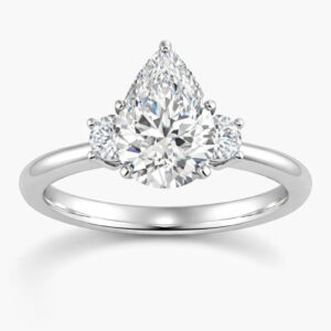 Pear Diamond Three Stone Ring (GIA Certified 2 1/3cttw)