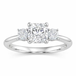 Cushion Diamond Three Stone Ring (GIA Certified 1 1/3cttw)