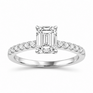 Emerald Diamond Engagement Ring (GIA Certified 1 1/6cttw)