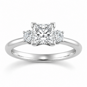 Princess Diamond Three Stone Ring (GIA Certified 1 1/3cttw)
