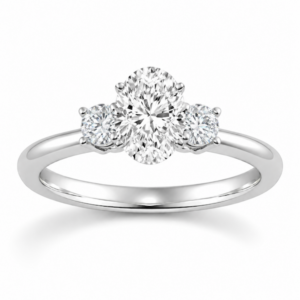 Oval Diamond Three Stone Ring (GIA Certified 1 1/3cttw)