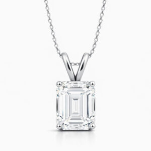 Emerald Lab Diamond Solitaire Pendant (1 1/2cttw)