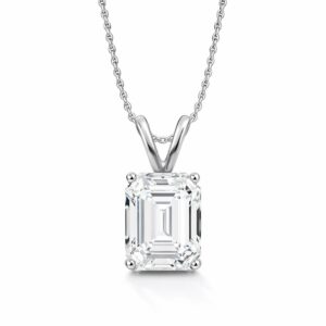 Emerald Lab Diamond Solitaire Pendant (1cttw)