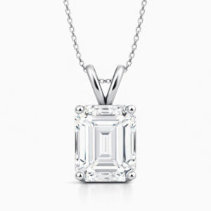 Emerald Lab Diamond Solitaire Pendant (2cttw)