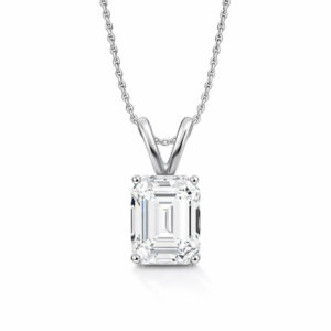 Emerald Lab Diamond Solitaire Pendant (1/2cttw)