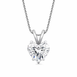 Heart Lab Diamond Solitaire Pendant (1cttw)