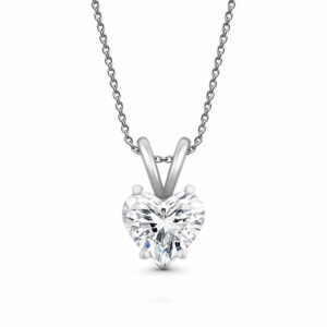 Heart Lab Diamond Solitaire Pendant (1/2cttw)