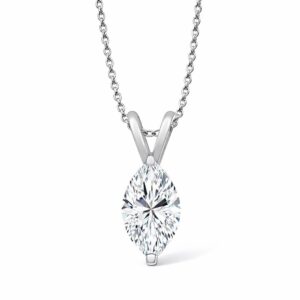 Marquise Lab Diamond Solitaire Pendant (1cttw)