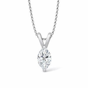 Marquise Lab Diamond Solitaire Pendant (1/2cttw)
