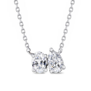 Oval & Pear Lab Diamond Toi et Moi Pendant (1 1/2cttw)