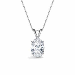 Oval Lab Diamond Solitaire Pendant (1cttw)