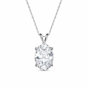 Oval Lab Diamond Solitaire Pendant (2cttw)