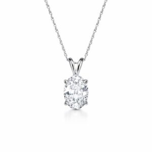 Oval Lab Diamond Solitaire Pendant (1/2cttw)