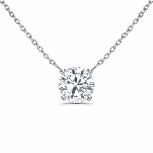 Round Lab Diamond Solitaire Necklace (1 1/2cttw)
