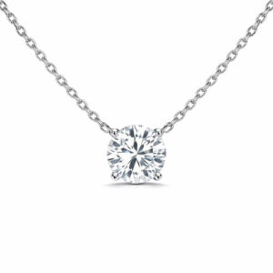 Round Lab Diamond Solitaire Necklace (1cttw)