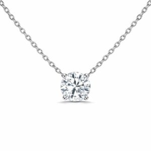 Round Lab Diamond Solitaire Necklace (1/2cttw)
